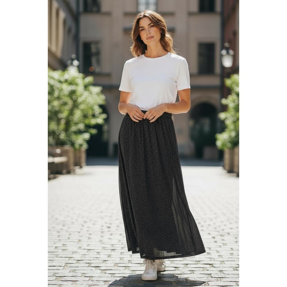 Vintage California Concepts Collection Black Sparkly Maxi Skirt - Picture 5 of 5